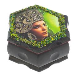 Каменная шкатулка &quot;Хозяйка медной горы&quot; 14х12,5х7 см — 