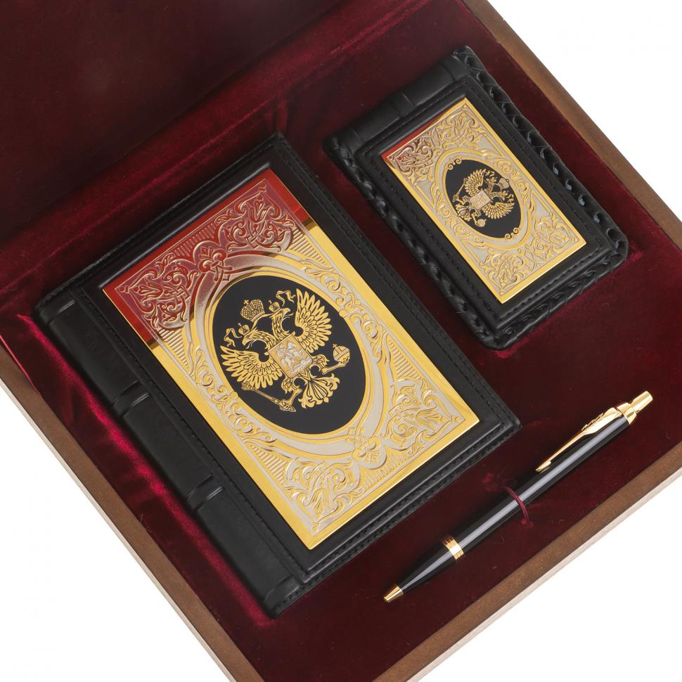 Подарочный набор "Держава" ежедневник, визитница и ручка Parker фото 1 — 