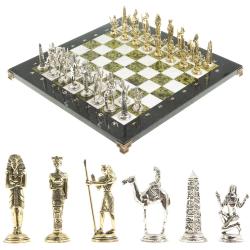 Шахматы &quot;Древний Египет&quot; доска 40х40 см мрамор змеевик — 