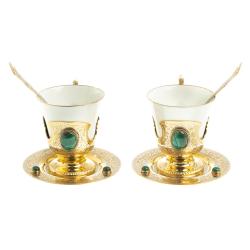 Кофейный / чайный набор &quot;Малахит&quot; на 2 персоны 200 мл Златоуст — 