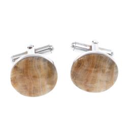 Запонки камень оникс круглые — 