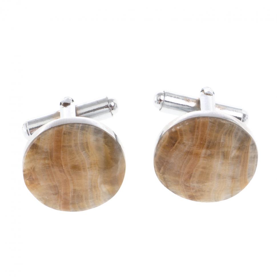 Запонки камень оникс круглые фото 1 — 