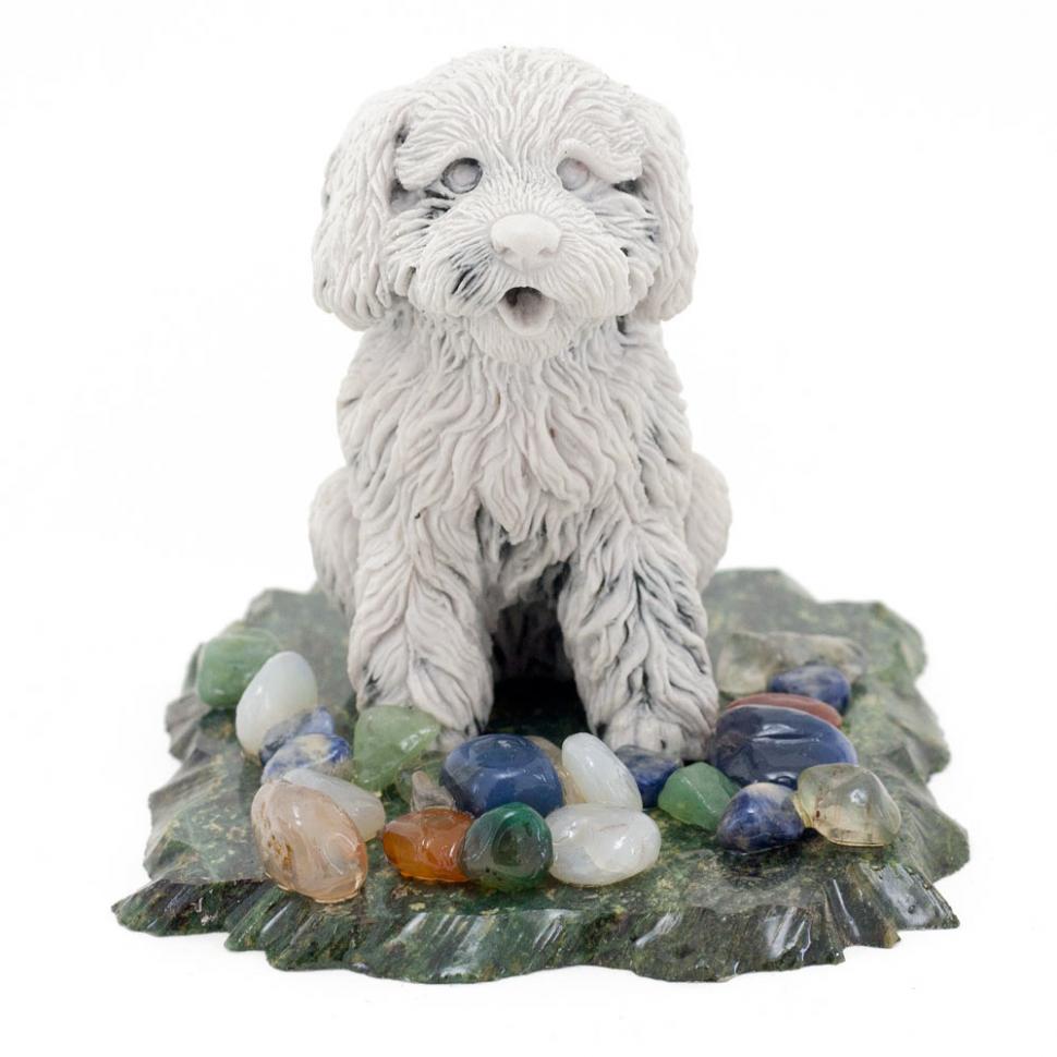 Сувенир "Щенок Пудель" из мрамолита фото 1 — 