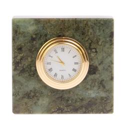 Часы настольные из змеевика квадратные 7,5х2х7,5 см — 