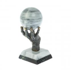 Статуэтка &quot;Бронзовая рука&quot; с шаром 4 см серый мрамор — 