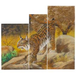 Картина модульная на камне &quot;Рысь&quot; 70х80 см — 