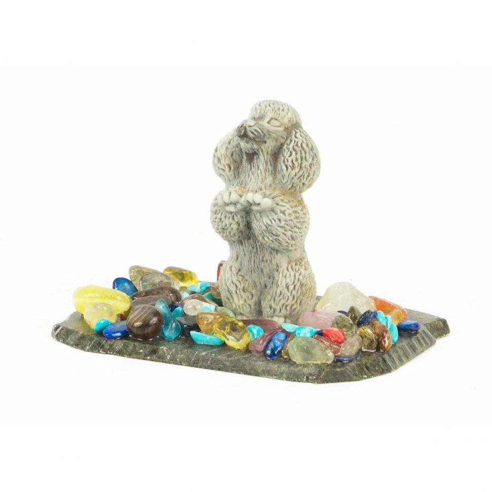 Сувенир "Пудель" из мрамолита фото 1 — 