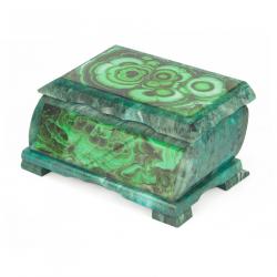 Шкатулка с иллюстрацией под малахит н2 17,5х10,5х8 см — 