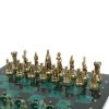 Шахматы "Средневековые рыцари" фигуры бронза / патина 44х44 см змеевик фото 4 — 