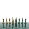 Шахматы "Средневековые рыцари" фигуры бронза / патина 44х44 см змеевик фото 5 — 