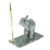 Статуэтка из мрамолита "Слон" на подставке из змеевика фото 2 — 