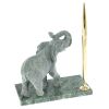 Статуэтка из мрамолита "Слон" на подставке из змеевика фото 3 — 