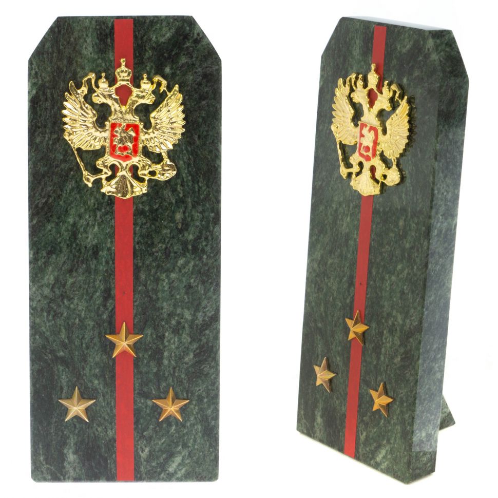 Сувенир погон "Старший Лейтенант ВС" камень змеевик фото 1 — 