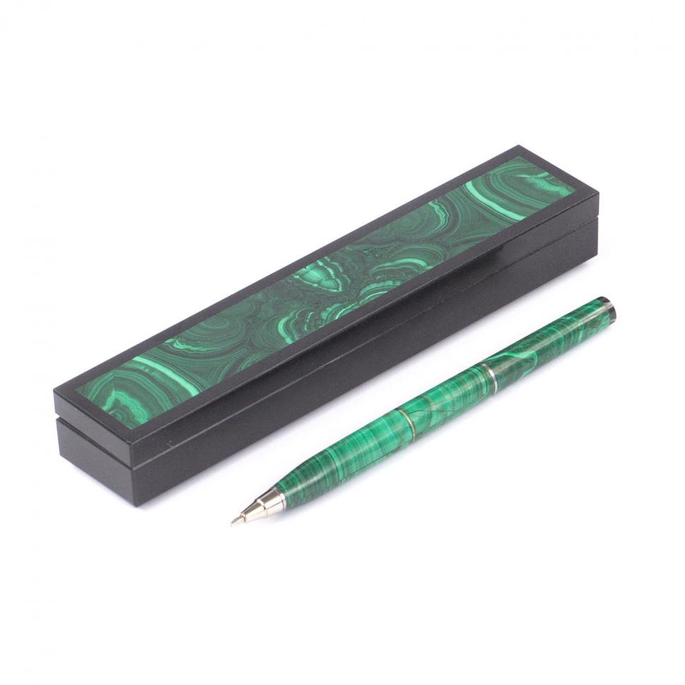 Подарочный набор ручка в футляре из малахита фото 1 — 