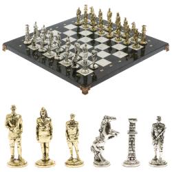 Шахматы &quot;Великая Отечественная война&quot; доска 40х40 см мрамор змеевик — 