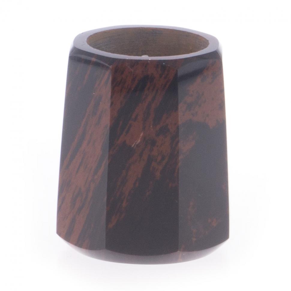 Подсвечник из обсидиана со свечой 6х6х7 см фото 1 — 