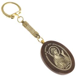 Брелок-оберег с молитвой &quot;Св. князь Борис&quot; камень обсидиан — 