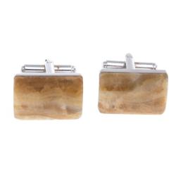 Запонки камень оникс прямоугольные — 