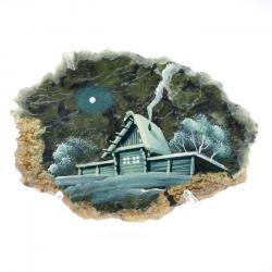 Магнит &quot;Зимний вечер&quot; камень змеевик — 