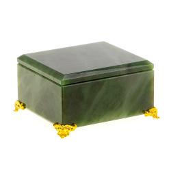 Шкатулка из нефрита 9х8х5 см — 