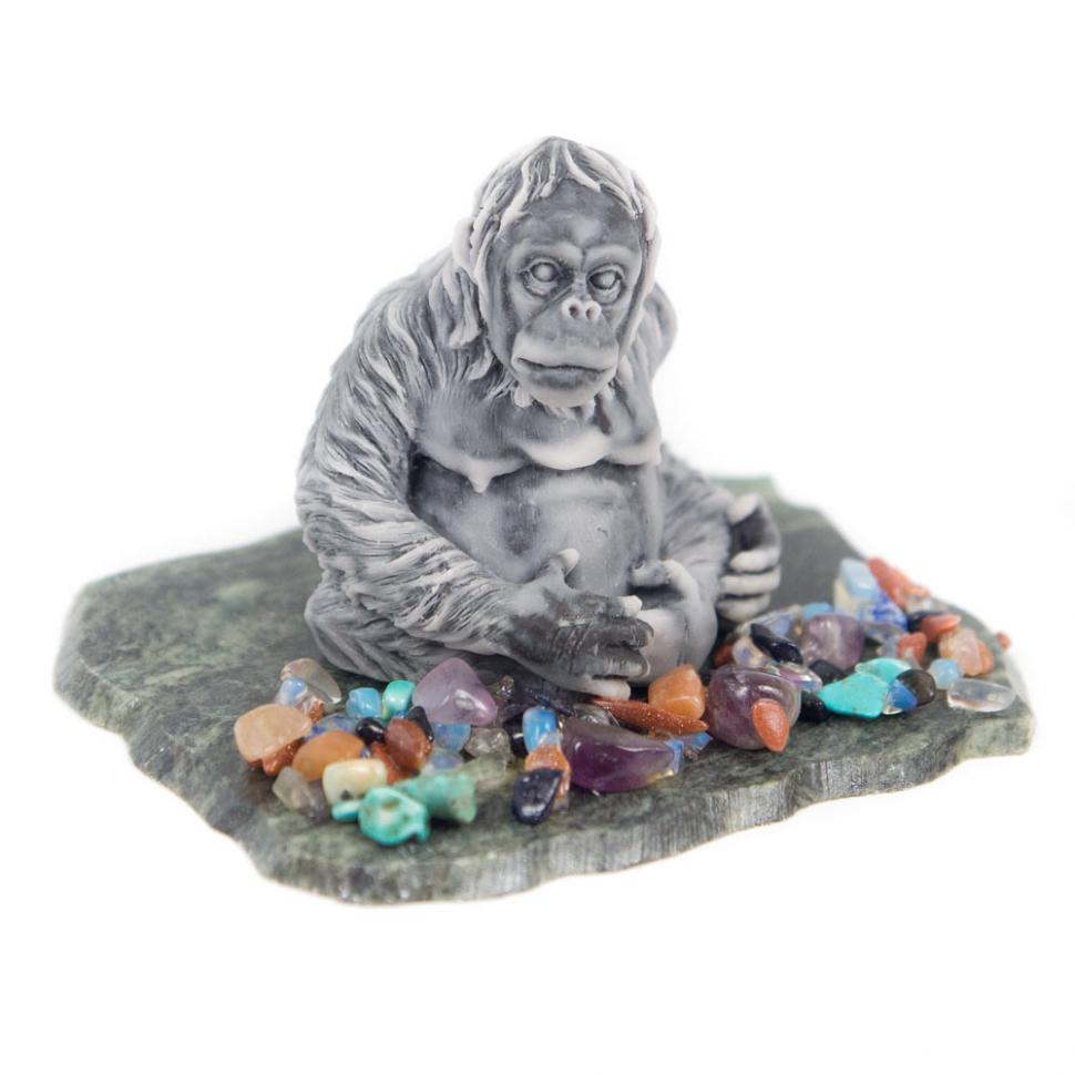Сувенир "Обезьяна" из мрамолита фото 1 — 