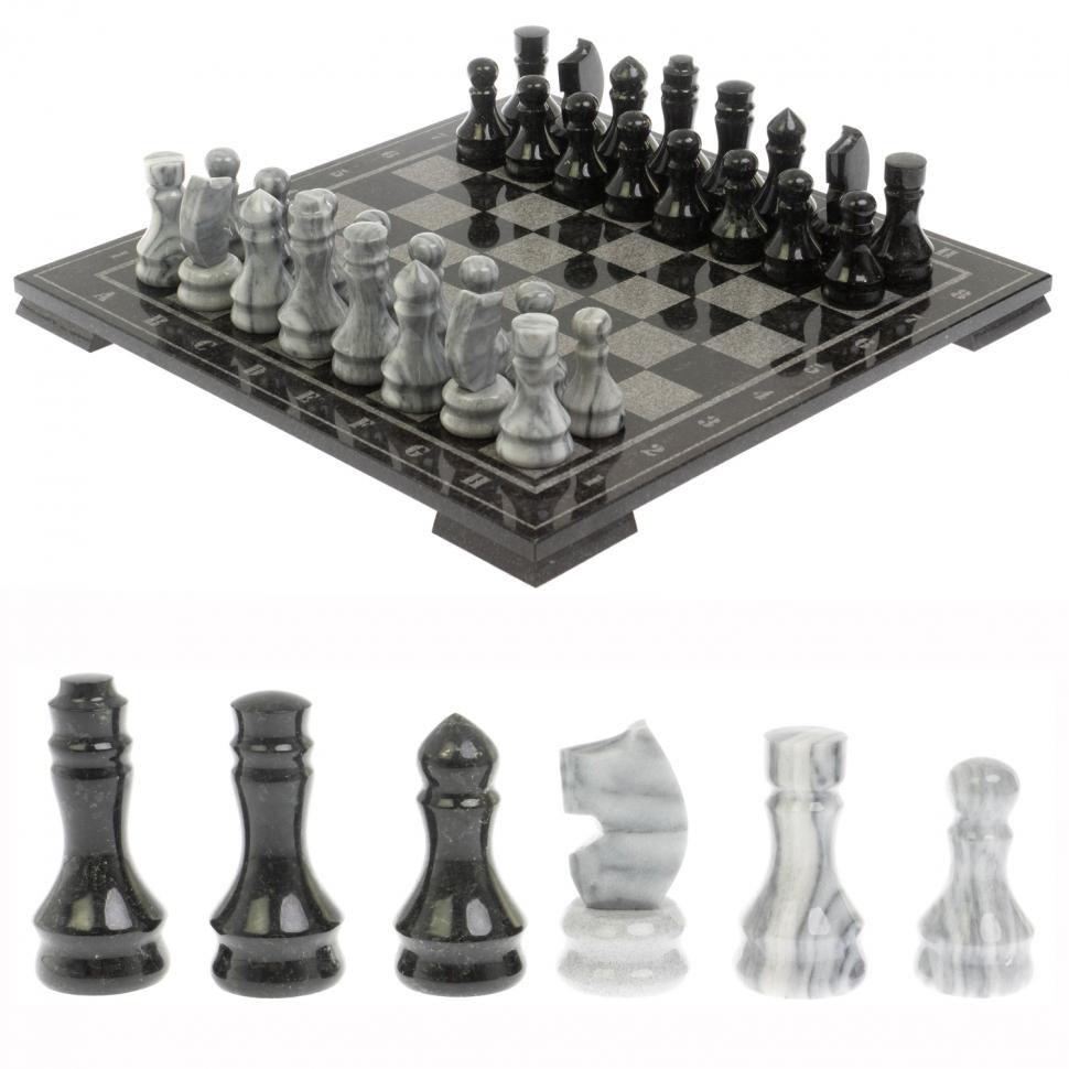 Шахматы "Турнирные" змеевик мрамор доска 40х40 см фото 1 — 