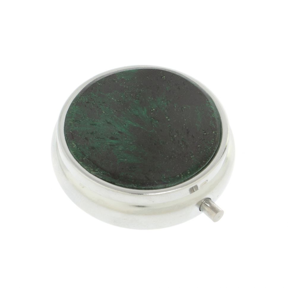 Таблетница на 3 отсека плисовый малахит цвет серебро фото 1 — 