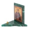 Икона с подсвечником Сергий Радонежский малая из змеевика 9,5х9,5х10 см фото 2 — 