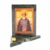 Икона с подсвечником Сергий Радонежский малая из змеевика 9,5х9,5х10 см фото 5 — 