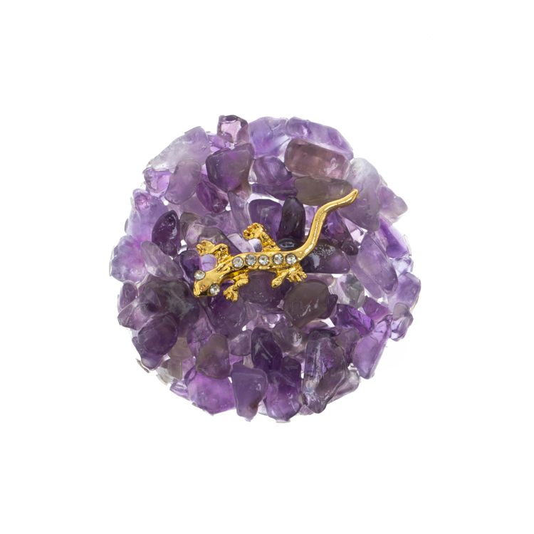 Магнит "Аметист" с ящерицей 5х5х1 см фото 1 — 