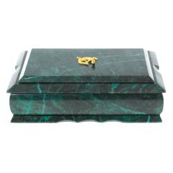 Каменная шкатулка из змеевика 21х13х7,5 см — 