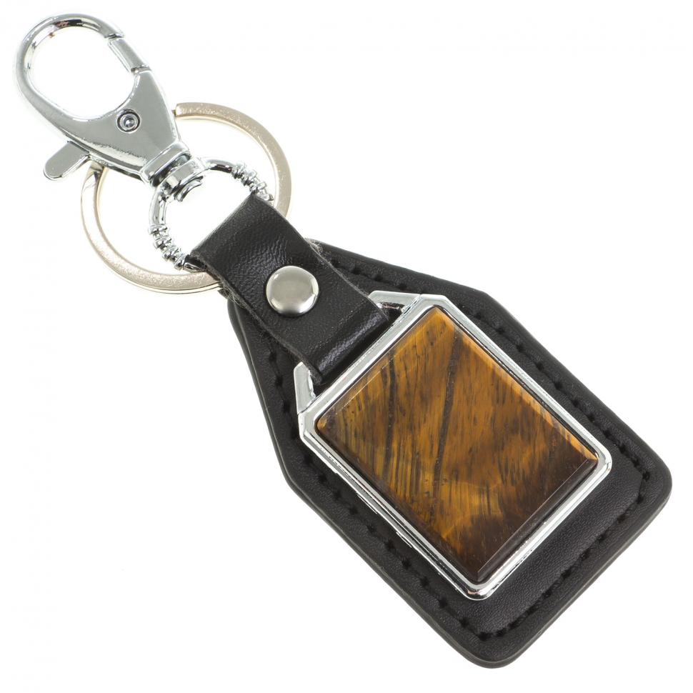 Брелок для ключей с накладкой из тигрового глаза фото 1 — 