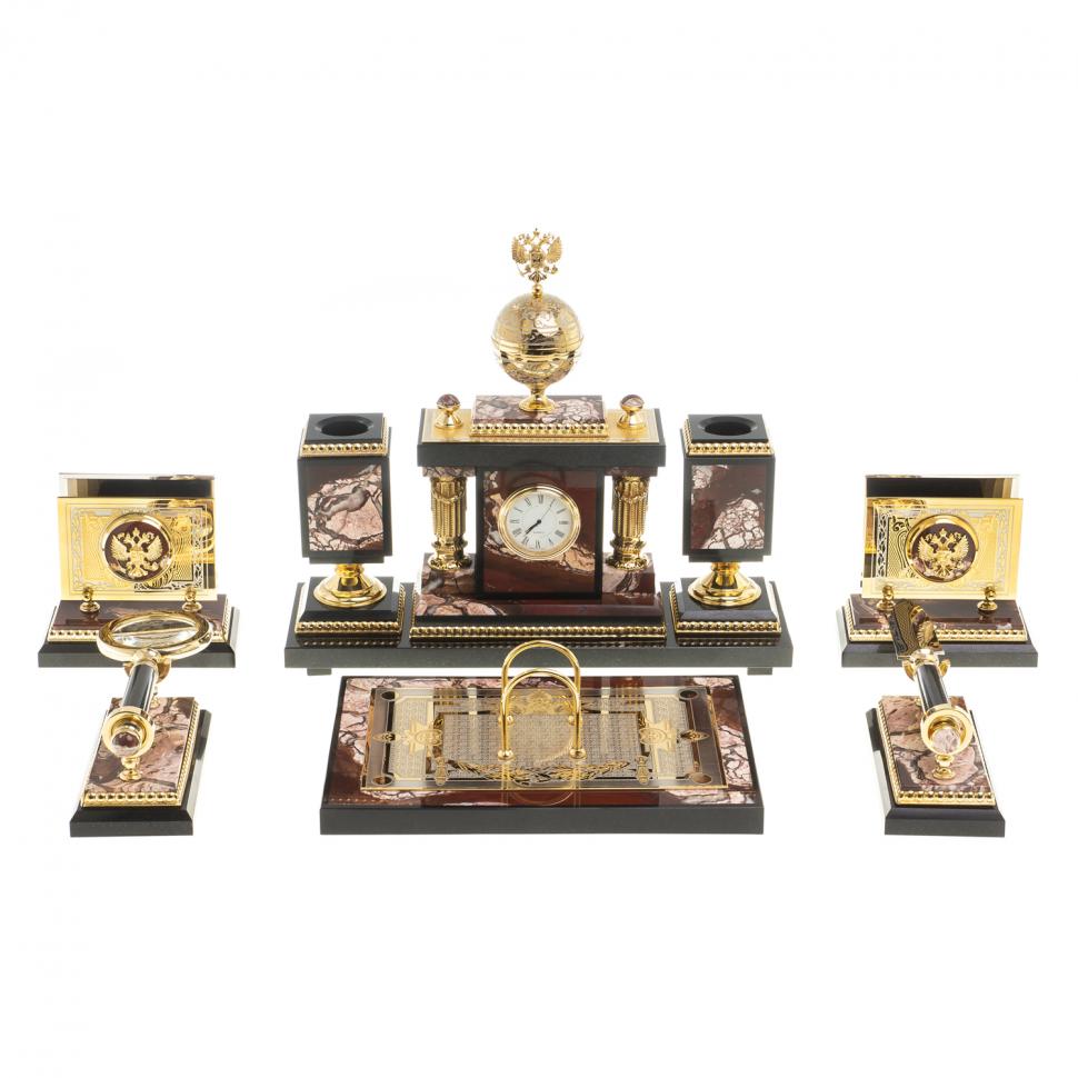 Настольный набор "Держава" из яшмы фото 1 — 