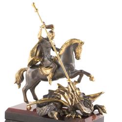 Настольный набор &quot;Георгий Победоносец&quot; из яшмы и бронзы — 
