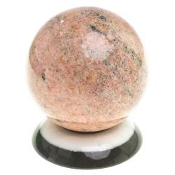 Шар &quot;Антистресс&quot; из розового мрамора 9 см на подставке — 