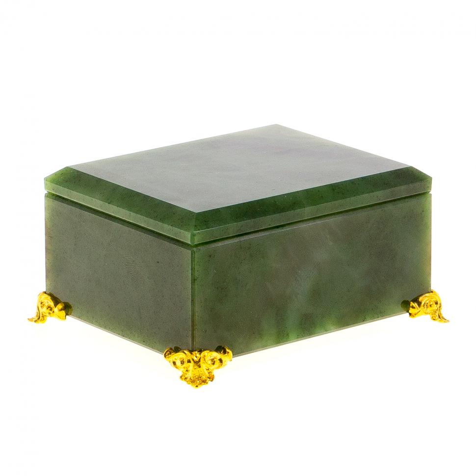 Шкатулка из нефрита 9,5х8х5 см фото 1 — 