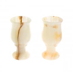 Набор рюмок из оникса в футляре 2 шт 20 мл 3,8х7 см (1,5х3) — 