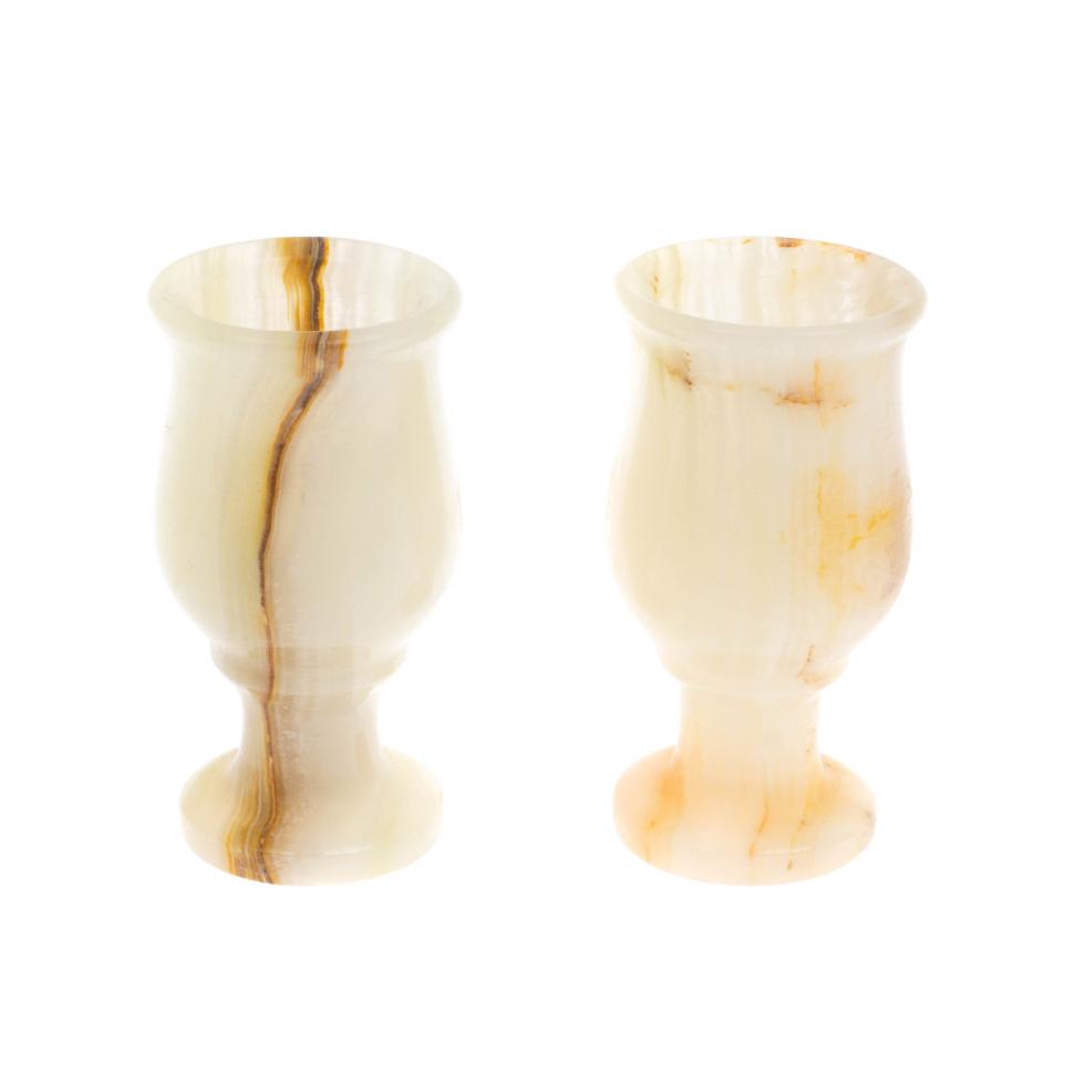 Набор рюмок из оникса в футляре 2 шт 20 мл 3,8х7 см (1,5х3) фото 1 — 