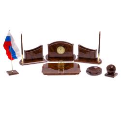 Набор на стол руководителю &quot;Банкир&quot; коричневый обсидиан — 