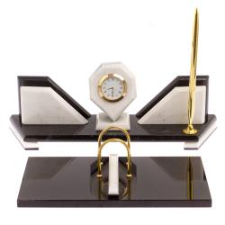 Настольный набор из камня &quot;Эталон&quot; белый мрамор — 