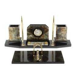 Настольный набор из натурального камня офиокальцит — 