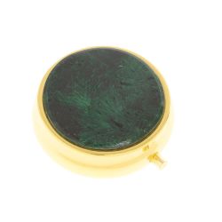 Таблетница на 3 отсека плисовый малахит цвет золото — 