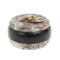 Шкатулка круглая &quot;Желуди&quot; камень креноид 10,5х10,5х6,5 см — 