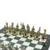 Шахматы "Римские воины" доска 44х44 см из мрамора и змеевика фото 3 — 