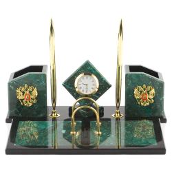 Настольный набор &quot;Куб&quot; камень змеевик — 