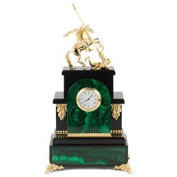 Часы &quot;Георгий Победоносец&quot; камень малахит бронза — 