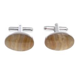 Запонки камень оникс овальные — 