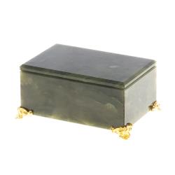 Шкатулка из нефрита 9,5х6,5х4,5 см — 