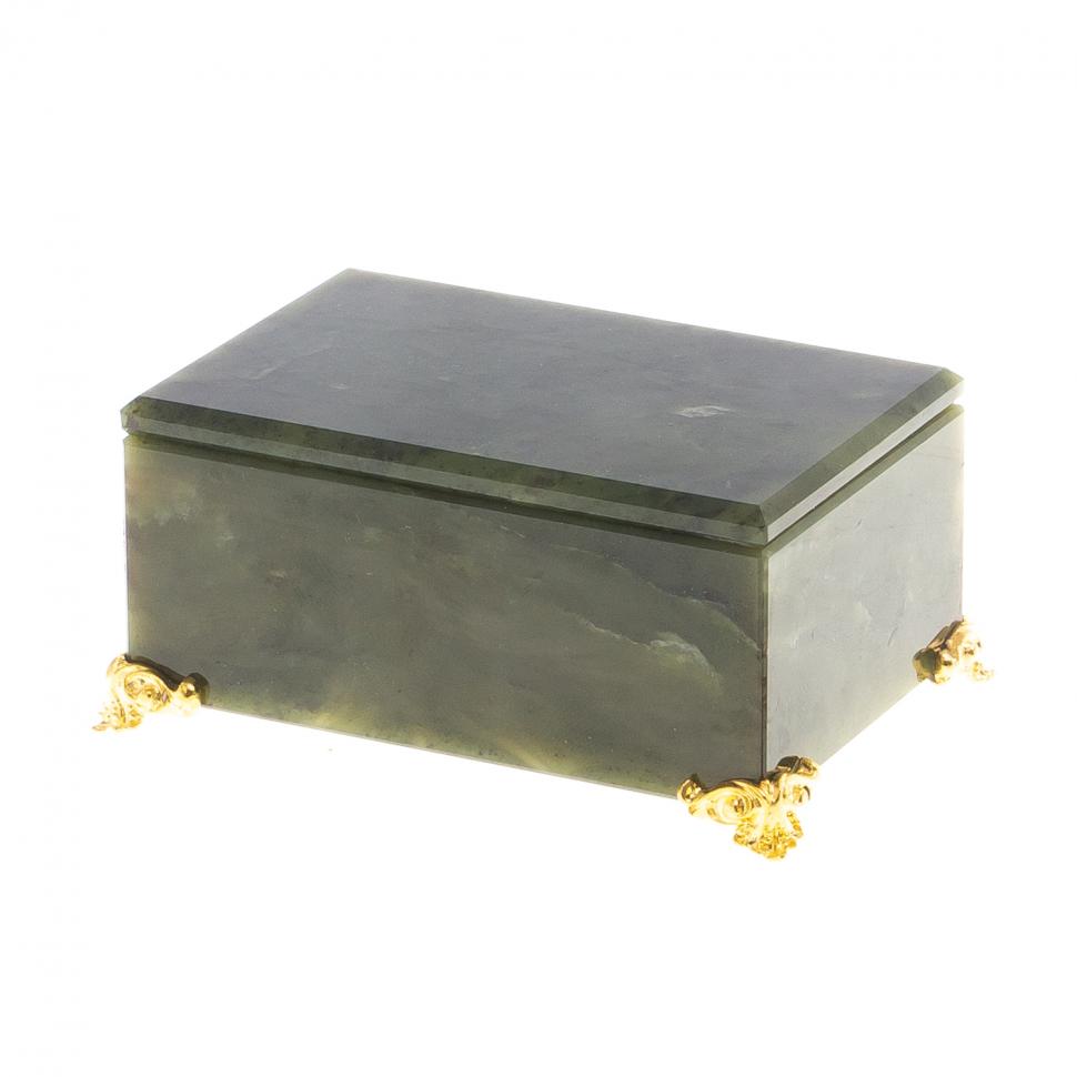 Шкатулка из нефрита 9,5х6,5х4,5 см фото 1 — 