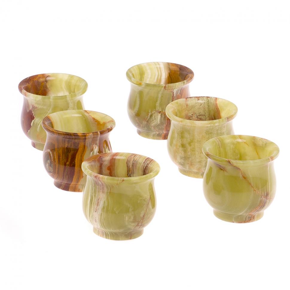 Набор стаканов из оникса 6 шт 6х6 см в коробке (2,5х2,5) фото 1 — 